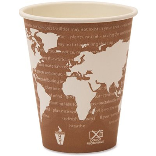 Eco-Products 8 oz. Plum World Art Renewable Resource Compostable Hot Drink Cups