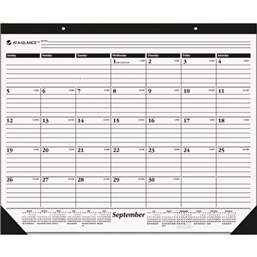 AT-A-GLANCE 22 in. x 17 in. 1-Color Academic 16-Month Monthly Desk Pad/Wall Calendar