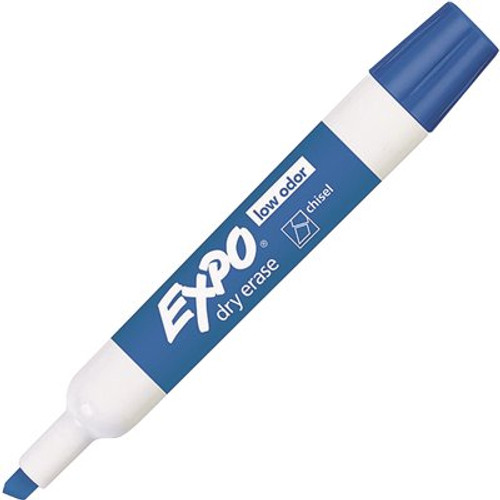 EXPO 12 Low Odor Dry Erase Markers Chisel Tip in Blue