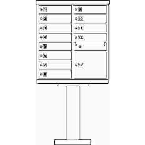 Florence 12-Mailboxes 1-Outgoing Mail Compartment 1-Parcel Locker Cluster Box Unit