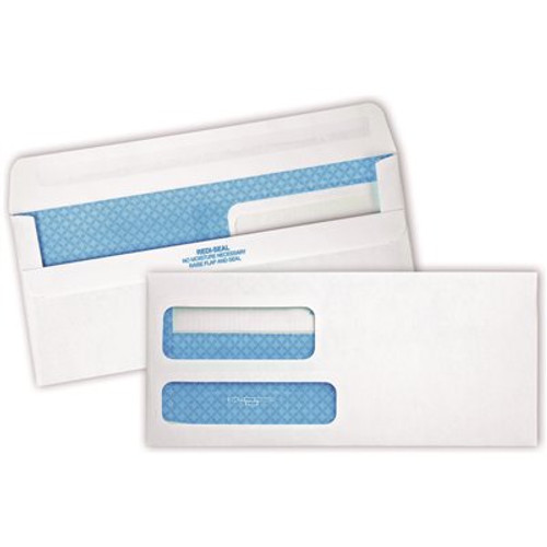 Quality Park #9 Double Window Tinted Redi-Seal Invoice and Check Envelope, White (500/Box)