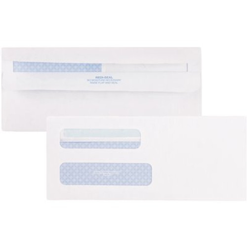 Quality Park 8-5/8 in. Double Window Tinted Redi-Seal Invoice and Check Envelope, White (500-Pack)