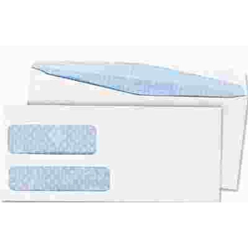 QUALITY PARK PRODUCTS DOUBLE WINDOW TINTED REDI-SEAL INVOICE & CHECK ENVELOPE, #10, WHITE, 500/BOX