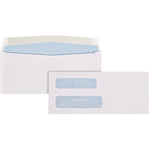 Quality Park #8 Double Window Security Tinted Invoice and Check Envelope, White (500/Box)