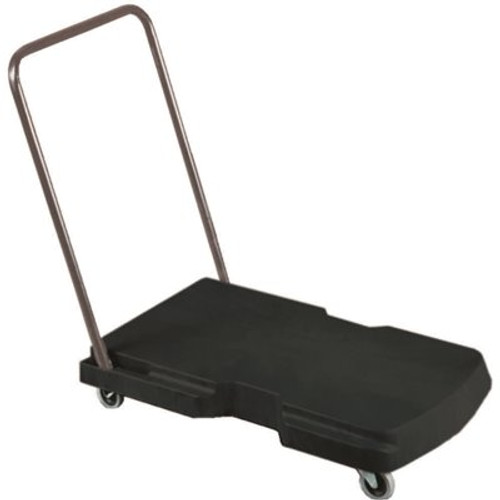 Rubbermaid Commercial Products HDPE Utility Duty Triple Trolley with Straight Handle and Casters