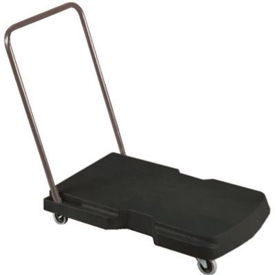 Rubbermaid Commercial Products HDPE Utility Duty Triple Trolley with Straight Handle and Casters
