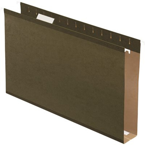 Pendaflex 2 in. Reinforced Hanging Kraft File Folders, Legal, Standard Green (25-Box)