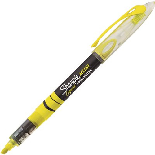 Sharpie Accent Liquid Pen Style Highlighter Chisel Tip Fluorescent Yellow (12-Pack)