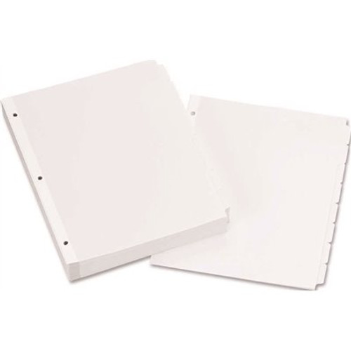 Avery Write-On Plain Tab Dividers, 8-Tab, Letter, White (24 Sets/Box)