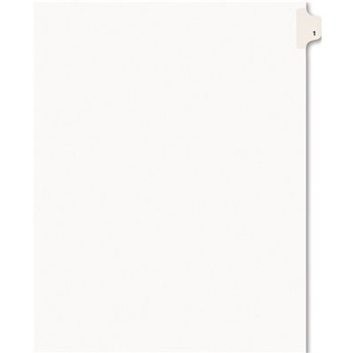 Avery Dennison AVERY AVERY-STYLE LEGAL SIDE TAB DIVIDER, TITLE: 1, LETTER, WHITE, 25/PACK