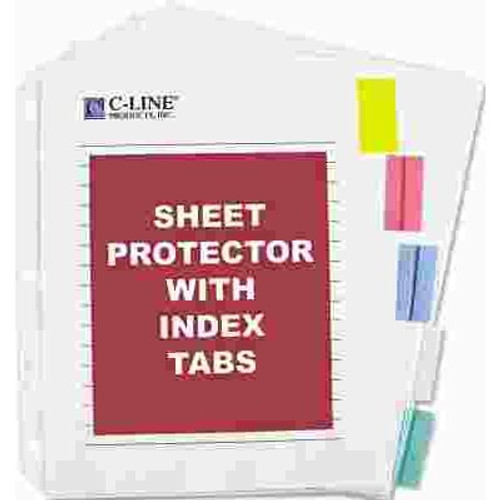 C-Line Products, Inc SHEET PROTECTORS W/5 COLORED INDEX TABS & INSERTS, HEAVY GAUGE, LETTER