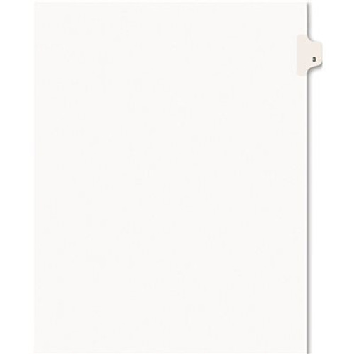 Avery Dennison AVERY AVERY-STYLE LEGAL SIDE TAB DIVIDER, TITLE: 3, LETTER, WHITE, 25/PACK