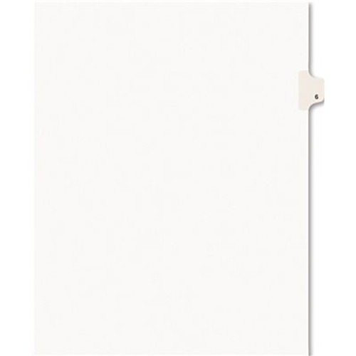 Avery Dennison AVERY AVERY-STYLE LEGAL SIDE TAB DIVIDER, TITLE: 6, LETTER, WHITE, 25/PACK