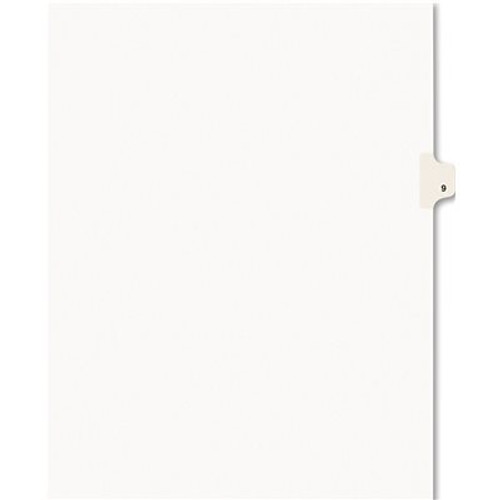 Avery Dennison AVERY AVERY-STYLE LEGAL SIDE TAB DIVIDER, TITLE: 9, LETTER, WHITE, 25/PACK