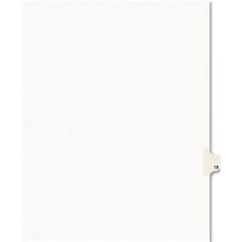 Avery Dennison AVERY AVERY-STYLE LEGAL SIDE TAB DIVIDER, TITLE: 18, LETTER, WHITE, 25/PACK