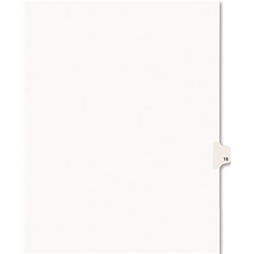Avery Dennison AVERY AVERY-STYLE LEGAL SIDE TAB DIVIDER, TITLE: 16, LETTER, WHITE, 25/PACK