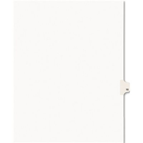 Avery Dennison AVERY AVERY-STYLE LEGAL SIDE TAB DIVIDER, TITLE: 16, LETTER, WHITE, 25/PACK