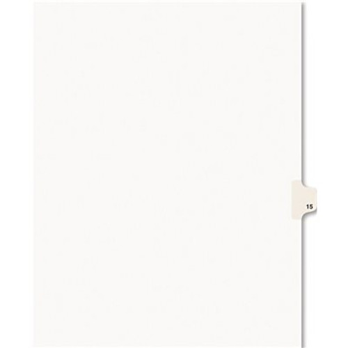 Avery Dennison AVERY AVERY-STYLE LEGAL SIDE TAB DIVIDER, TITLE: 15, LETTER, WHITE, 25/PACK