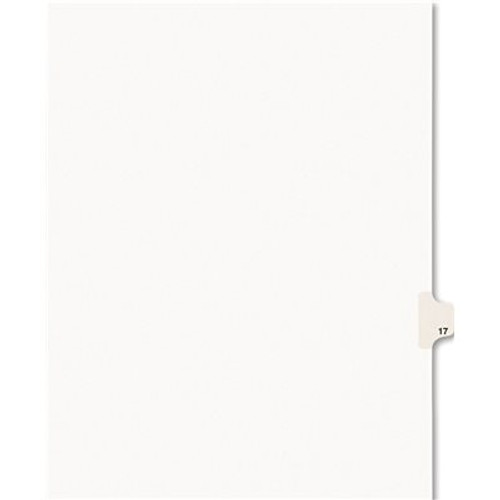 Avery Dennison AVERY AVERY-STYLE LEGAL SIDE TAB DIVIDER, TITLE: 17, LETTER, WHITE, 25/PACK