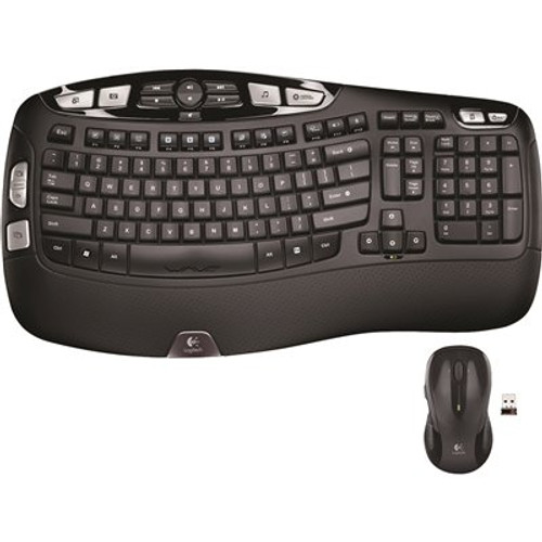 Logitech MK550 Wireless Desktop Set, Keyboard/Mouse, USB, Black
