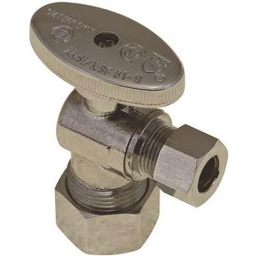 Premier Quarter Turn Angle Stop, 5/8 in. OD Compression x 1/2 in. Slip Joint, Lead Free