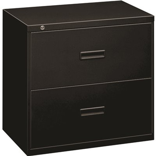 Basyx 400 Series 2-Drawer 36 in. W x 19-1/4 in. D x 28-3/8 in. H Black Lateral File Basyx 400 Series 2-Drawer 36 in. W x 19-1/4 in. D x 28-3/8 in. H Black Lateral File