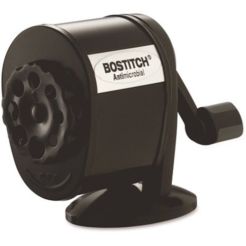 BOSTITCH Antimicrobial Manual Pencil Sharpener, Black