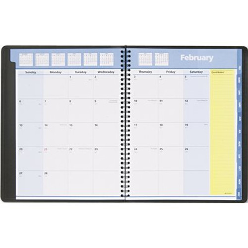 QuickNotes AT-A-GLANCE QUICKNOTES UNRULED MONTHLY PLANNER, 8-1/4 X 10-7/8, BLACK