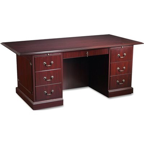 HON COMPANY 94000 SERIES DOUBLE PEDESTAL DESK, 72W X 36D X 29-1/2H, MAHOGANY HON COMPANY 94000 SERIES DOUBLE PEDESTAL DESK, 72W X 36D X 29-1/2H, MAHOGANY