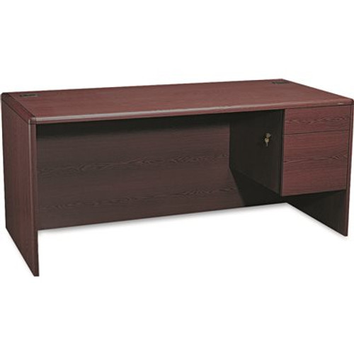 10700 L-WORKSTATION DESK, 3/4-RIGHT PEDESTAL, 66W X 30D X 29-1/2H, MAHOGANY 10700 L-WORKSTATION DESK, 3/4-RIGHT PEDESTAL, 66W X 30D X 29-1/2H, MAHOGANY