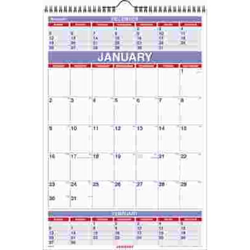 AT-A-GLANCE 15-1/2 in. x 22-3/4 in. 3-Months-Per-Page Ruled Daily Blocks Wall Calendar AT-A-GLANCE 15-1/2 in. x 22-3/4 in. 3-Months-Per-Page Ruled Daily Blocks Wall Calendar
