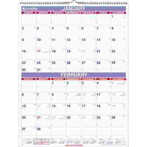 At-A-Glance AT-A-GLANCE TWO-MONTHS-PER-PAGE WALL CALENDAR, 22 X 29