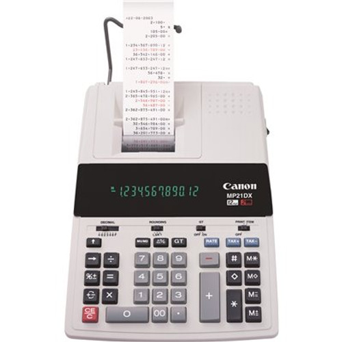 Canon 2-Color Printing Calculator, 12-Digit Fluorescent in Black/Red