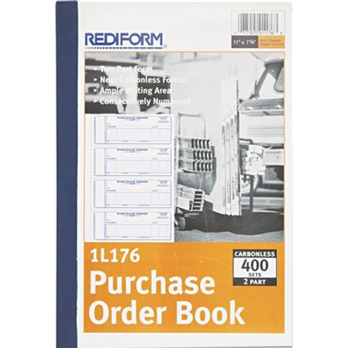 REDIFORM OFFICE PRODUCTS PURCHASE ORDER BOOK, 7 X 2-3/4, TWO-PART CARBONLESS, 400 SETS/BOOK