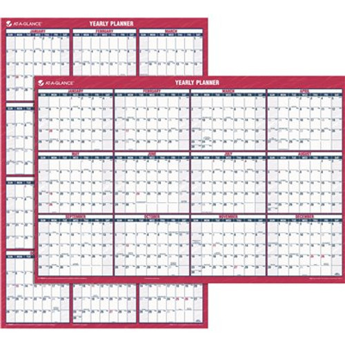 AT-A-GLANCE 32 in. x 48 in. Reversible/Erasable Vertical/Horizontal Yearly Wall Calendar