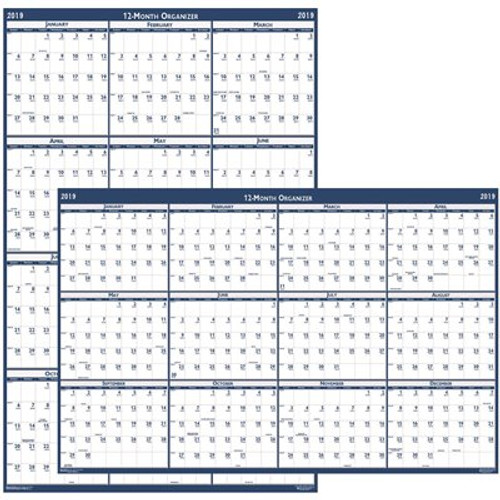 House of Doolittle 66 in. x 33 in. Laminated Write-On/Wipe-Off Jumbo Yearly Wall Calendar