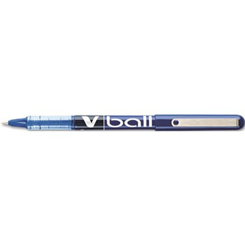 PILOT VBALL ROLLER BALL STICK LIQUID PEN, BLUE INK, EXTRA FINE, DOZEN