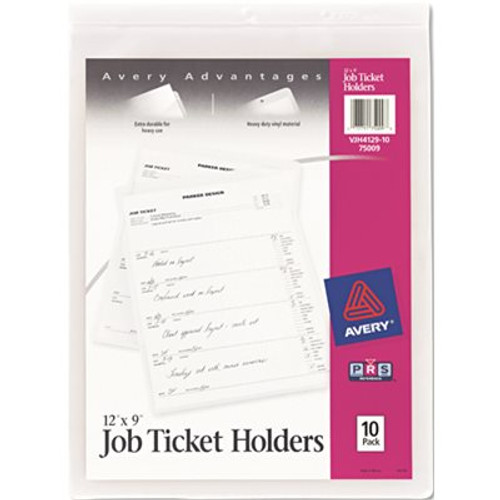 Avery Dennison AVERY JOB TICKET HOLDERS, HEAVY GAUGE VINYL, 9 X 12, 10/PACK