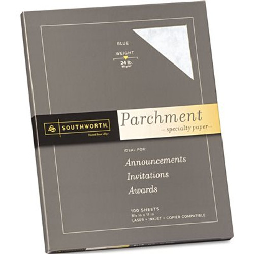 SOUTHWORTH CO. PARCHMENT SPECIALTY PAPER, 24 LBS., 8-1/2 X 11, BLUE, 100/PACK