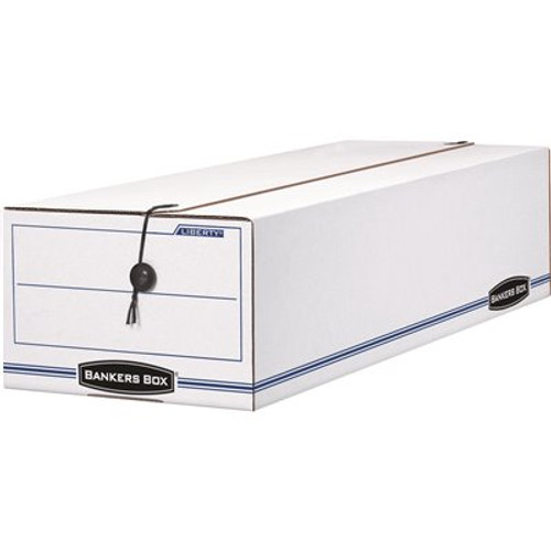 Bankers Box Liberty Record Form, 9-1/2 X 23-1/4 X 6, White/Blue, Storage Moving Box, 12/Carton