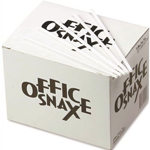 Office Snax 5 in. White Plastic Stir Sticks (1000 per Box)