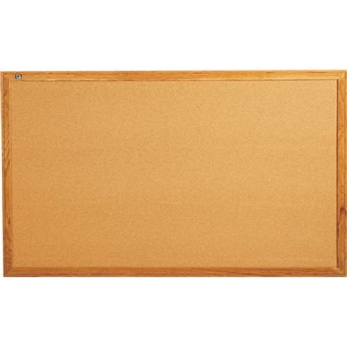 Quartet 36 in. x 60 in. Bulletin Board with Natural Cork Surface and Oak (1-Each)