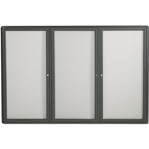 ACCO Brands 72 x 48 Gray Aluminum Frame Enclosed Bulletin Board Fabric Covered Cork