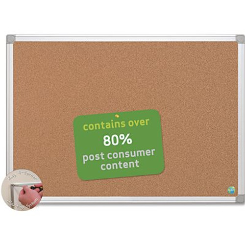 Bi-Silque Visual Communication Products Inc EARTH-IT CORK BOARD, 36 X 48, ALUMINUM FRAME Bi-Silque Visual Communication Products Inc EARTH-IT CORK BOARD, 36 X 48, ALUMINUM FRAME