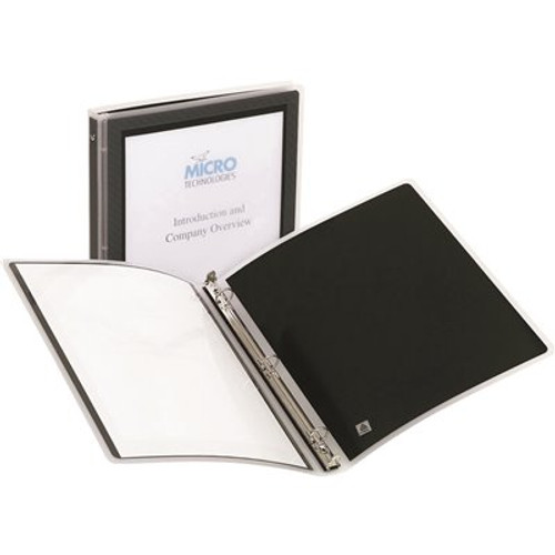 Avery 1/2 in. Capacity Flexi-View Round-Ring Presentation View Binder, Black