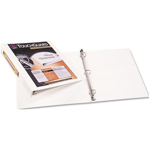 Avery Dennison AVERY TOUCHGUARD ANTIMICROBIAL VIEW BINDER WITH 1-INCH SLANT RINGS, WHITE