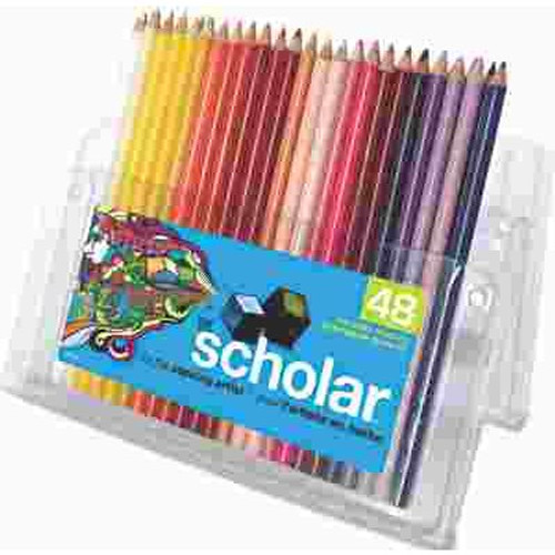 SANFORD SCHOLAR COLORED WOODCASE PENCILS, 48 ASSORTED COLORS/SET