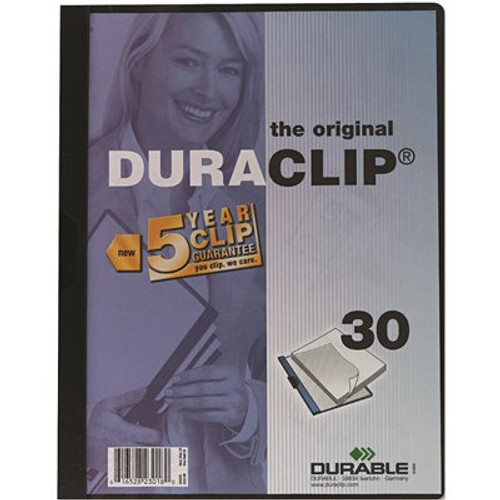 Durable Office Products Corp. VINYL DURACLIP REPORT COVER WITH CLIP, LETTER, HOLDS 30 PAGES, CLEAR/NAVY