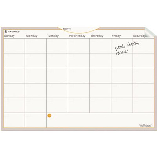 AT-A-GLANCE 36 in. x 24 in. WallMates Self-Adhesive Dry-Erase Monthly Planning Surface, White