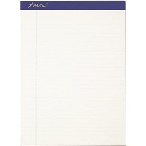 Ampad/Div. of Amercn Pd&Ppr EARTHWISE 100% RECYCLED PERFORATED PADS, LEGAL/WIDE RULE, LETTER, WHITE,12 PER PACK